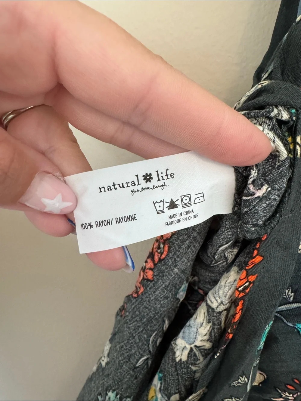Natural Life Addie Midi Skirt in Charcoal Floral Print